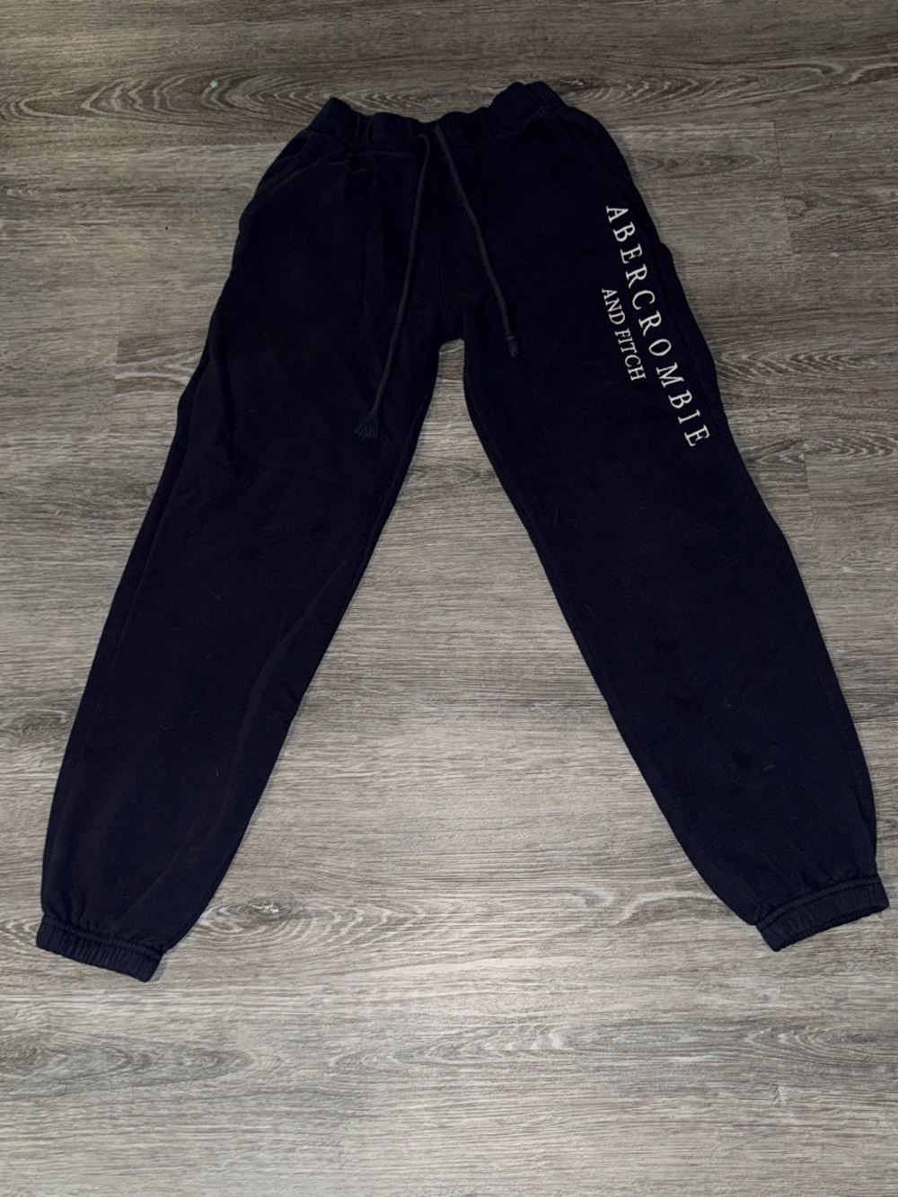 Abercrombie & Fitch Black Kids Fleece Joggers with Side Logo